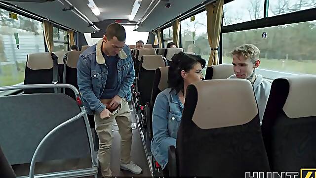 Hunt4k. hot bus porn with enormous titty dark haired