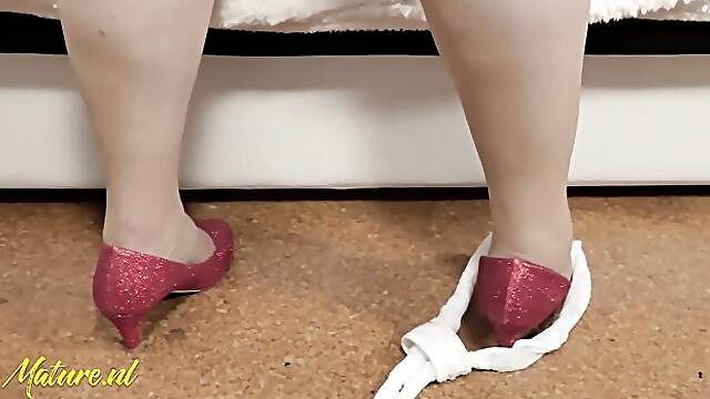 Engaging slags old woman scene