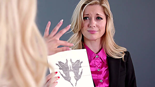 Elsa Jean has a job interview with hot lesbian babe Charlotte Stokely