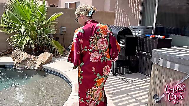 Stepmom Gets Caught Skinny Dipping!