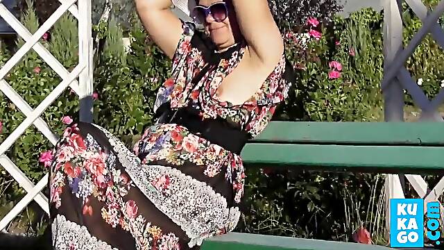 Furry mature in semi-transparent dress (part three)