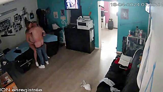 IPCAM – European tattoo artist man fucks a woman