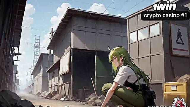 Green Hair MILF Milk Squirting Police Gangbang