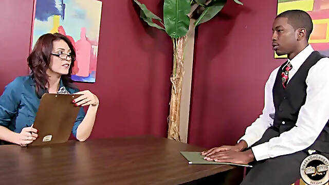 Blacks On Cougars: Big Black Cock for the Boss
