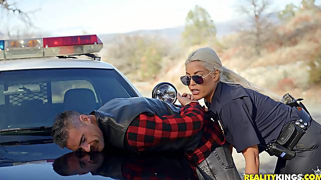 Naughty police woman Bridgette B catches bad guy Charles Dera