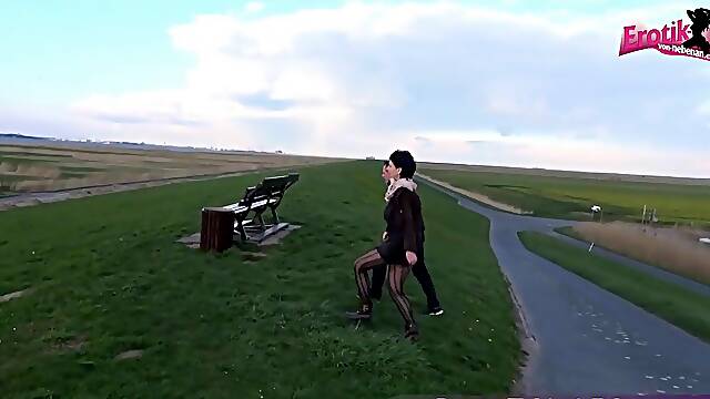 Lustful German mother Id like to fuck bangs in public on a bench