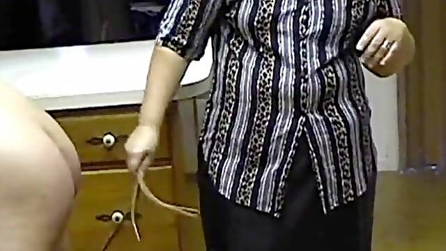 Older pair spank maid