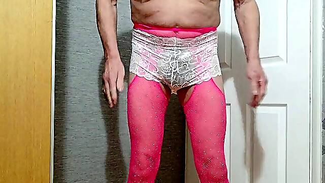 Attempting on the wifes thongs