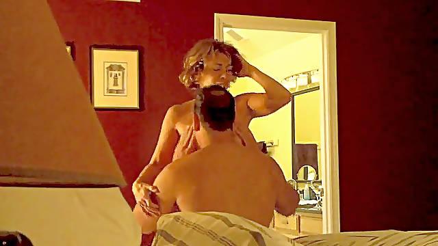 Pure fun of cuckold MILF Housewife With Young bull