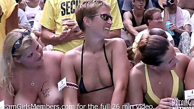 Exhibitionist milf humid T-tee-shirt Contest At A Nudist Resort