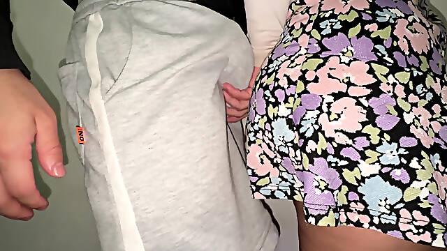 A Stranger Touches a Strangers Skirt with His Dick and She Likes It