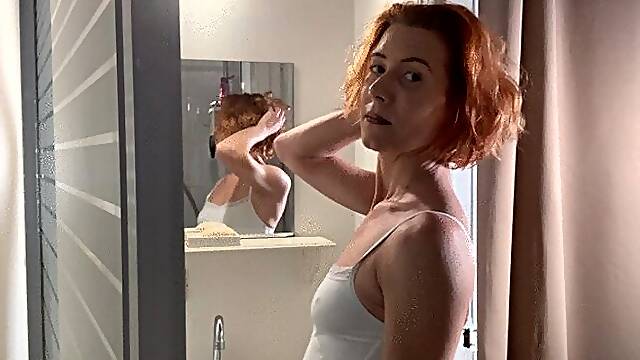 Hair washing by the sink