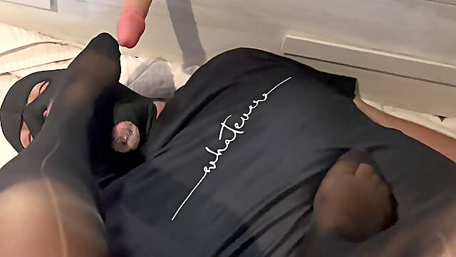 I Humiliate My Slave by Making Me Lick My Feet and Make Him Lick Rubber Cock