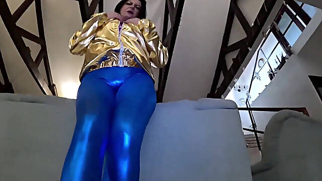 Shiny Cameltoe Tease, Hard Spanking, Deep Blowjobs & Rough Doggy with Double Cumshot 302